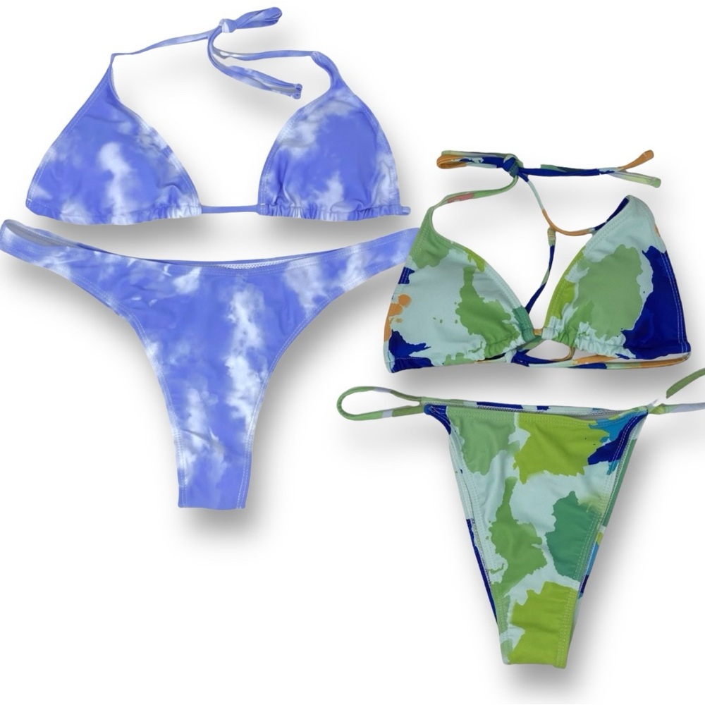 SHEIN Bikini Swimsuits Blue and Green